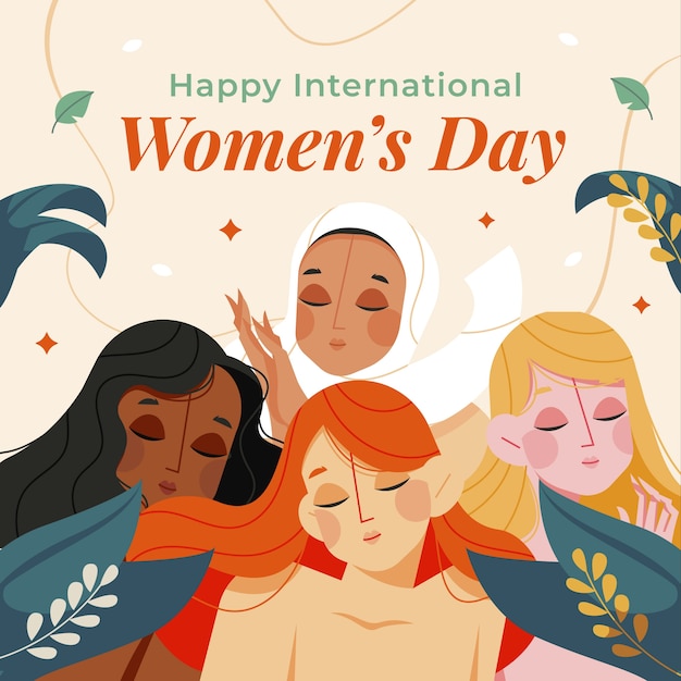 Flat international women's day illustration