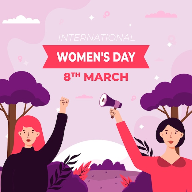 Flat international women's day illustration