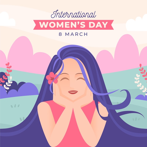 Flat international women's day illustration