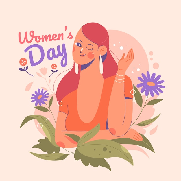 Flat international women's day illustration