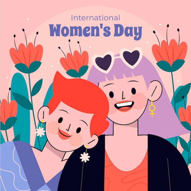 Flat international women's day illustration