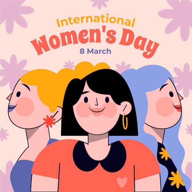 Flat international women's day illustration