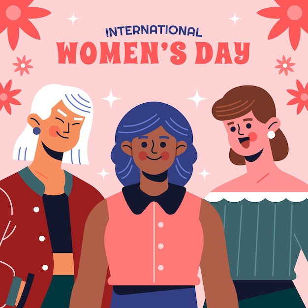 Flat international women's day illustration