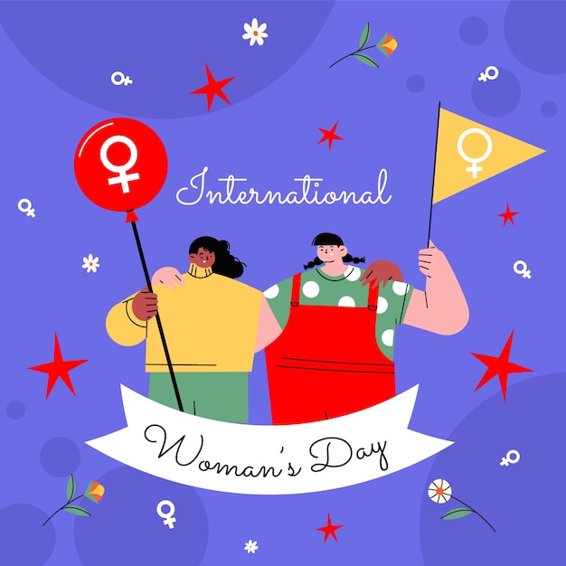 Flat international women's day illustration