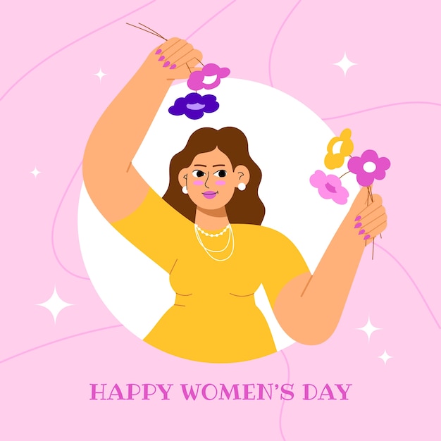 Flat international women's day illustration