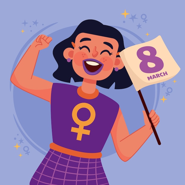 Flat international women's day illustration