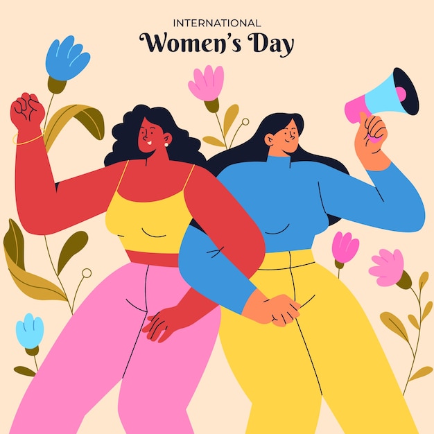 Flat international women's day illustration