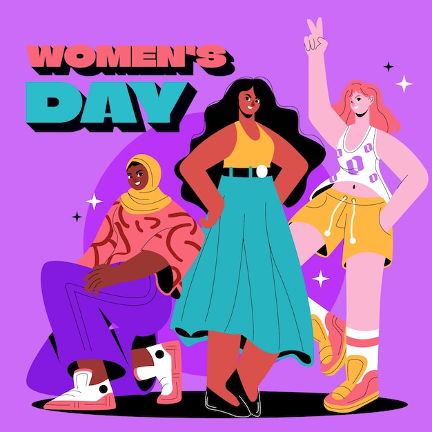 Flat international women's day illustration