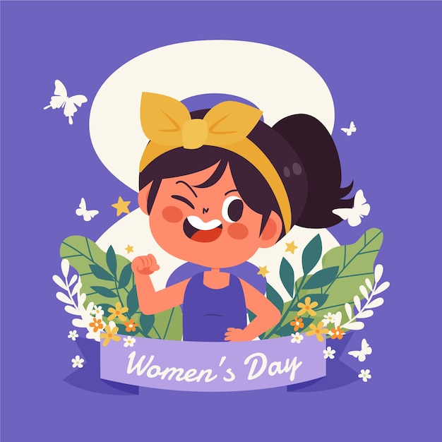 Flat international women's day illustration