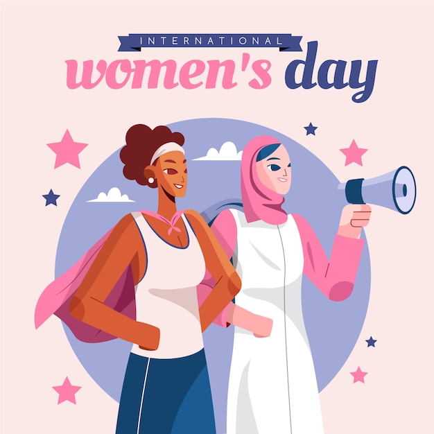 Flat international women's day illustration