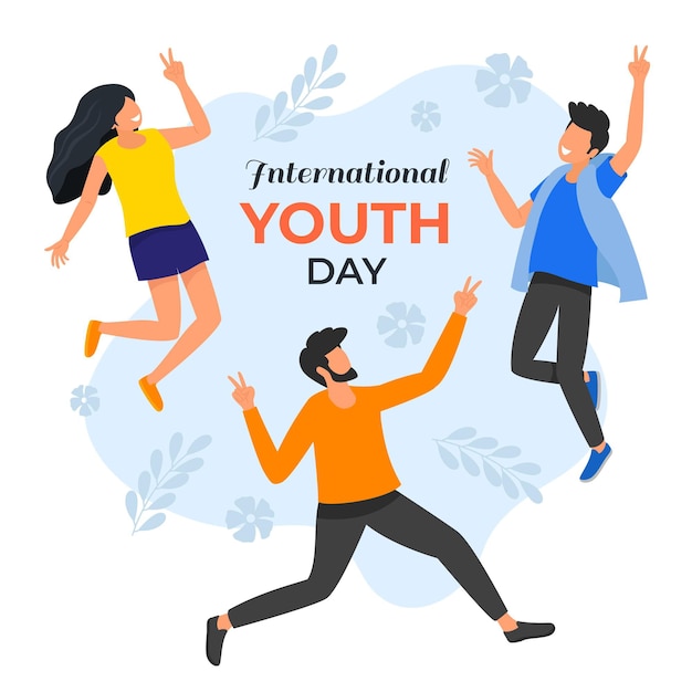 Flat international youth day illustration