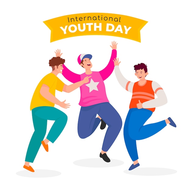 Flat international youth day illustration