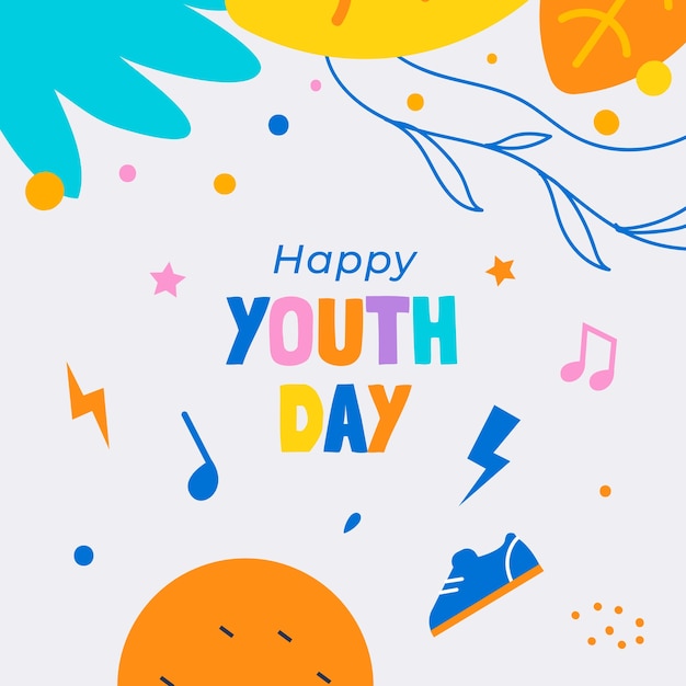 Flat international youth day illustration