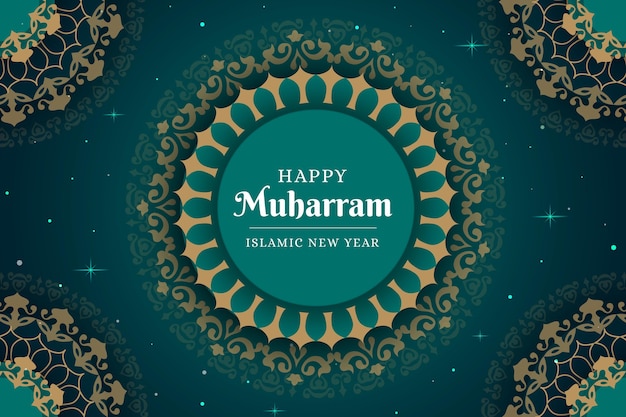 Vector flat islamic new year concept