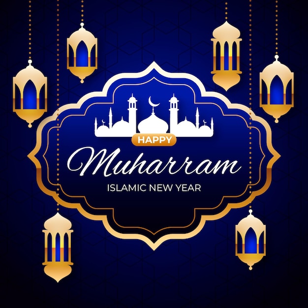 Flat islamic new year concept