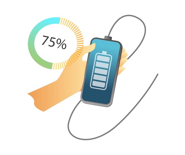 Flat isometric 3d illustration concept of portable electric car charging monitoring application