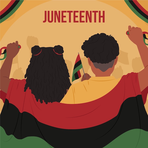 Flat juneteenth celebration illustration