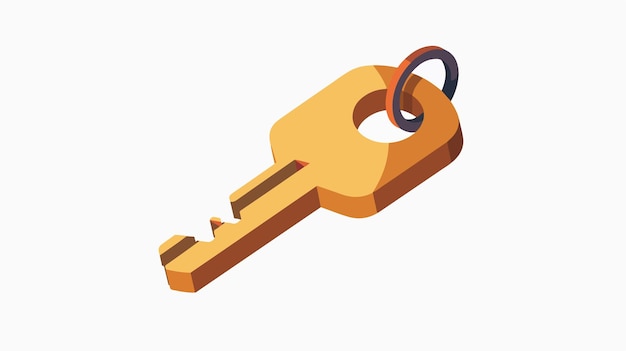 Flat Key Icon Vector Isolated on White Background