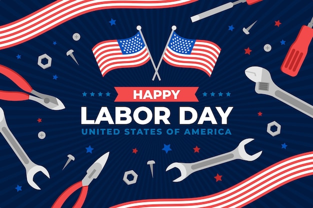 Flat labor day background