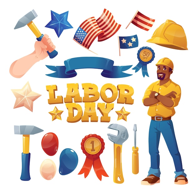 Flat labor day background