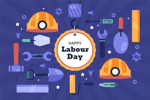 Vector flat labour day background