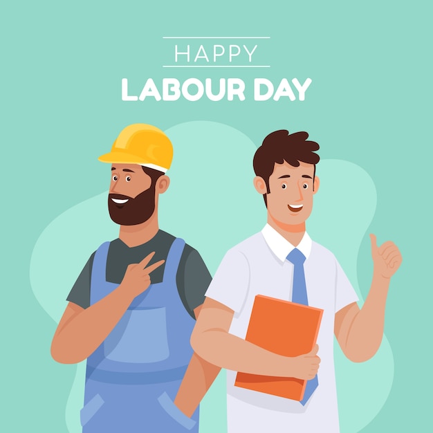 Flat labour day illustration