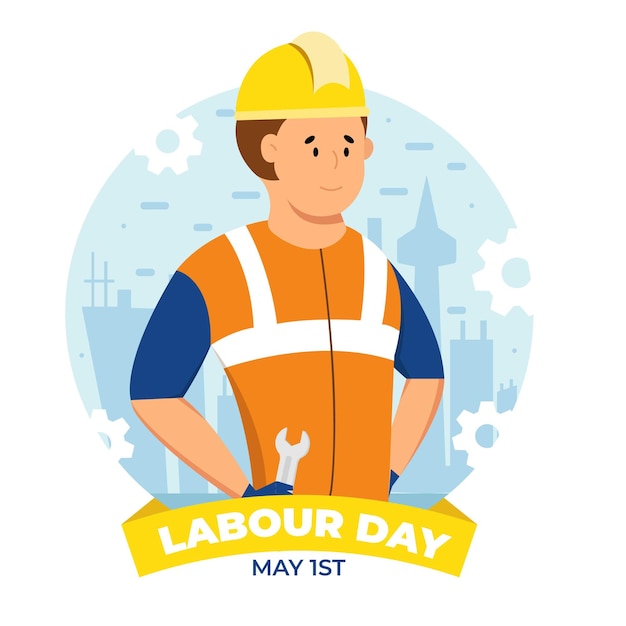 flat labour day premium vector