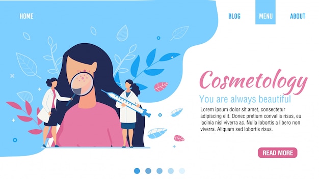 Flat Landing Page for Cosmetology Beauty Salon