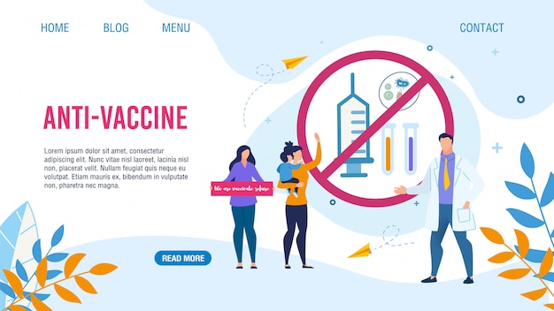 Flat Landing Page with Anti-Vaccination Design