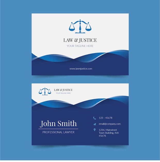 Flat Law & Justice Business Card Template