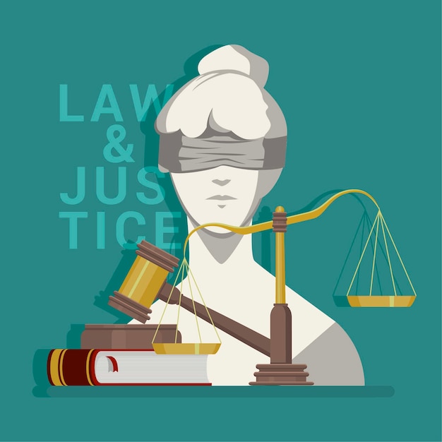 Vector flat law & justice illustration