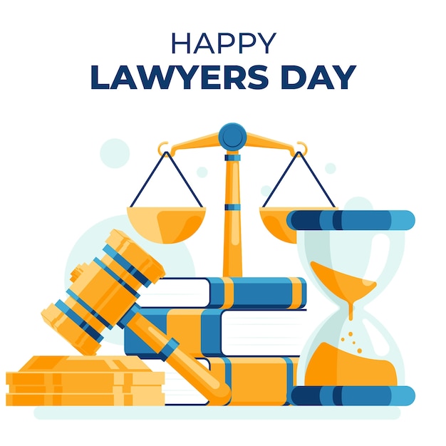 Flat lawyers day illustration