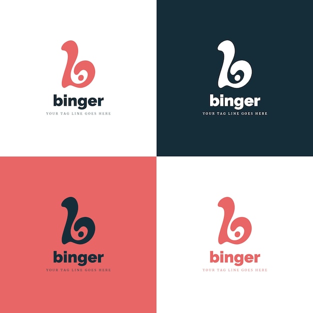 Flat letter b logo template set