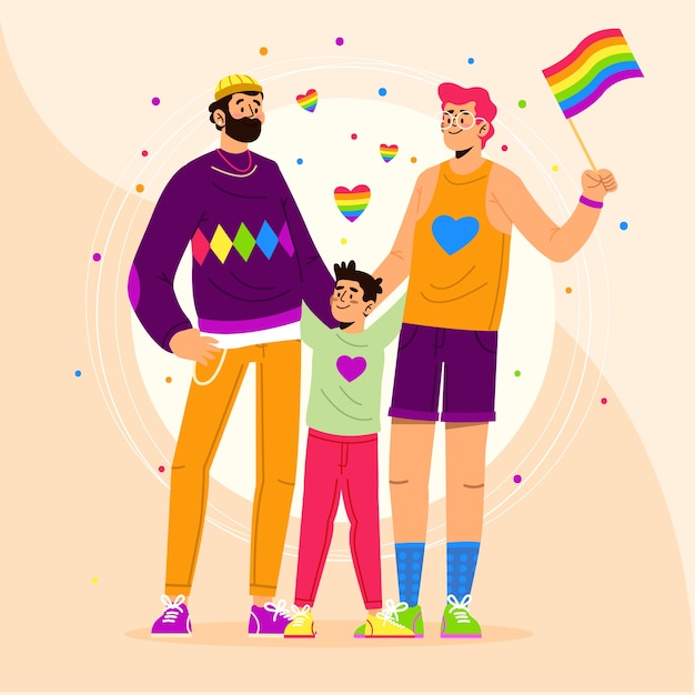 Flat lgbt pride month illustration