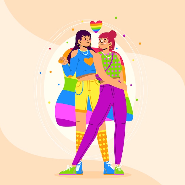 Flat lgbt pride month illustration