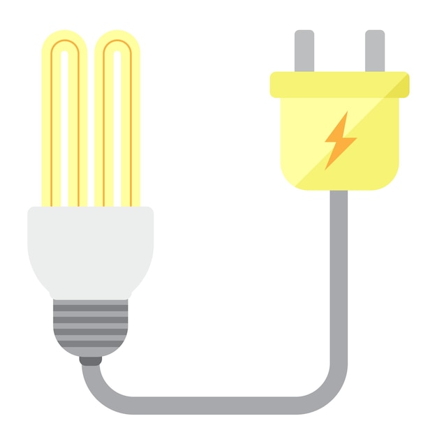 flat light bulb with plug illustration on white background refrigerator clip art