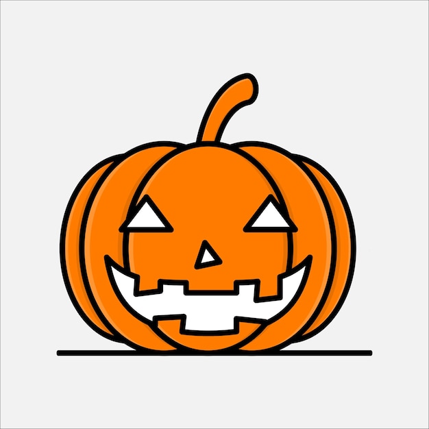 Flat line art style Pumpkin icons design for halloween