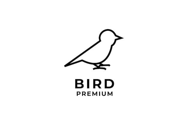 Flat line bird logo design vector template illustration idea