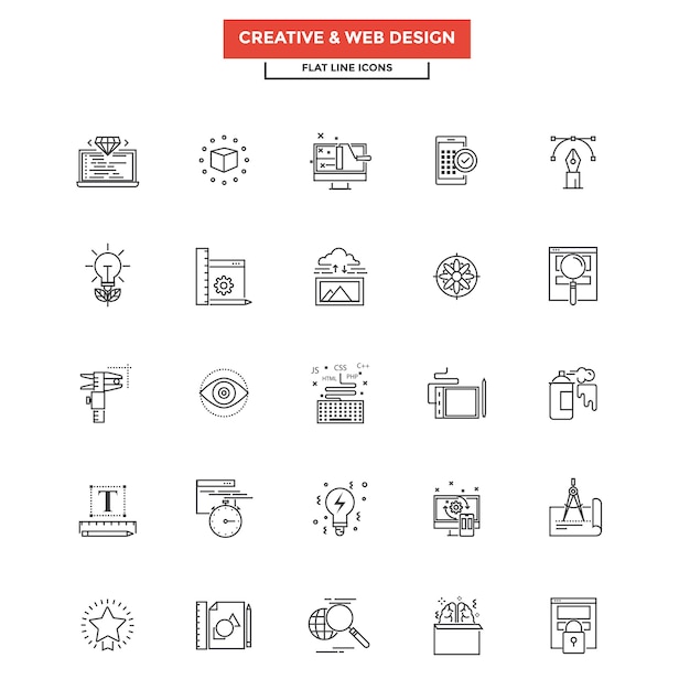 Flat Line Icons