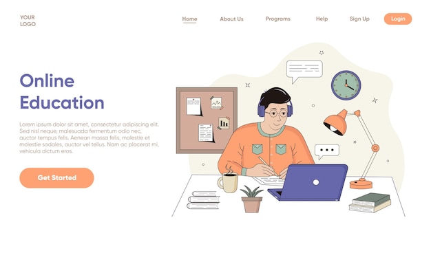 Flat linear online learning landing page