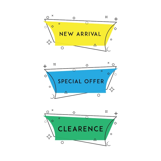 Flat linear promotion ribbon banner