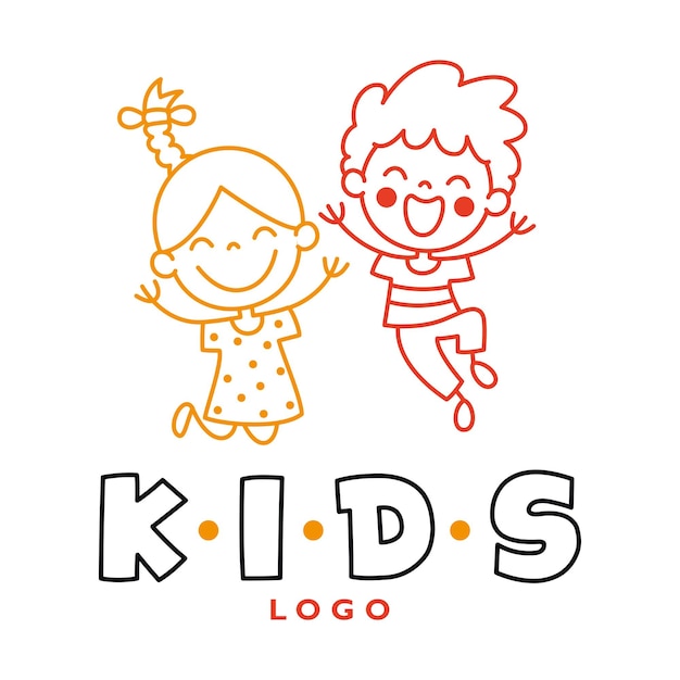 Flat Logo Template For Children