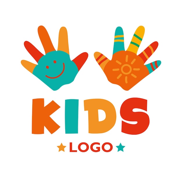 Flat Logo Template For Children