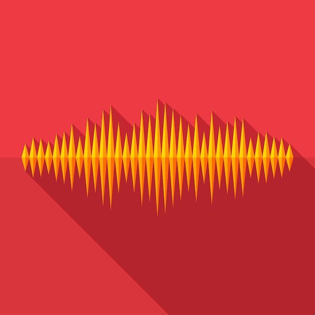 Flat long shadow music wave icon