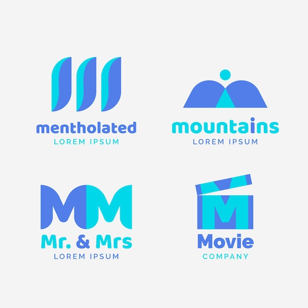 Flat m logo collection