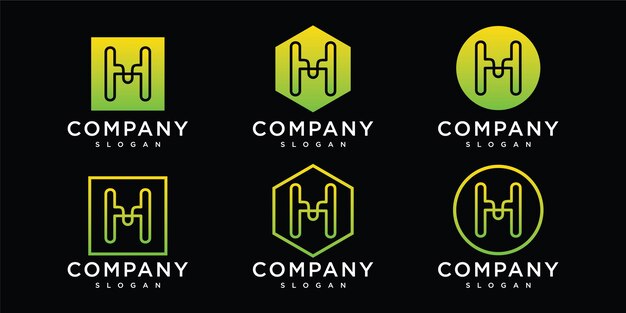 flat m logo templates