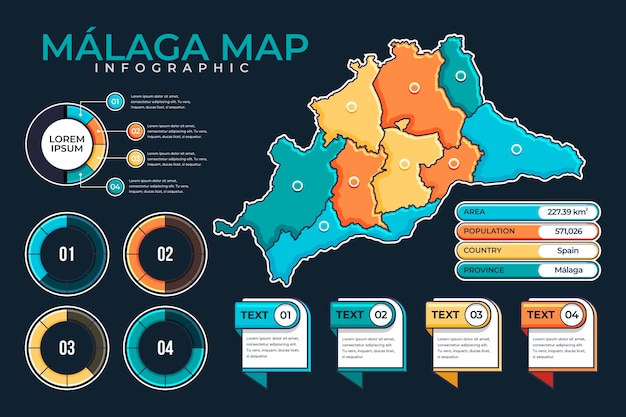 Flat málaga map template