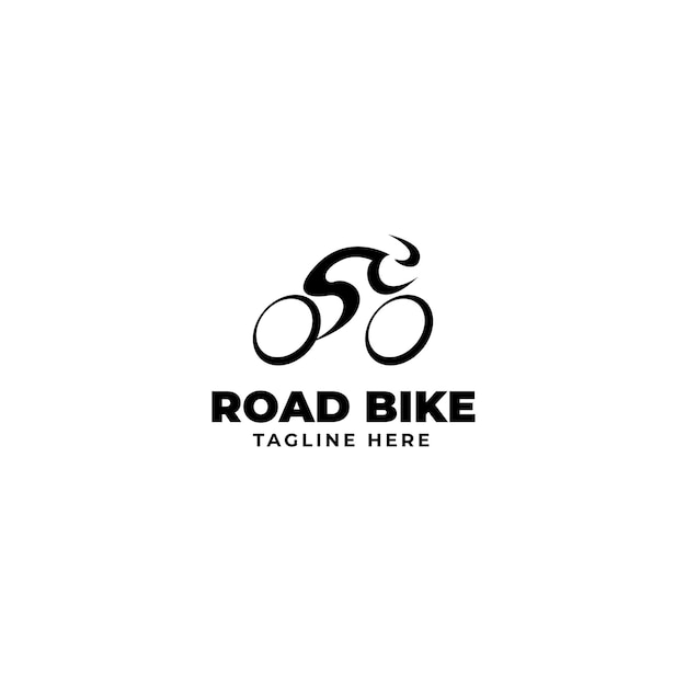 Flat man riding bicycle logo design vector illustration