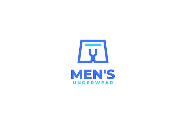 Flat man underwear logo design vector template illustration