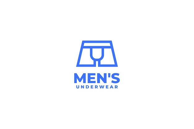 Flat man underwear logo design vector template illustration